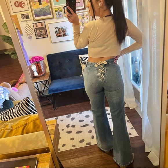 Urban Outfitters BDG Lace-Up Flare Jean - Picture 7 of 13